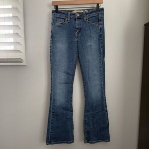 Levi’s 519 Juniors 5 27” Waist Low Rise Flare Jeans Medium Wash Y2K Grunge